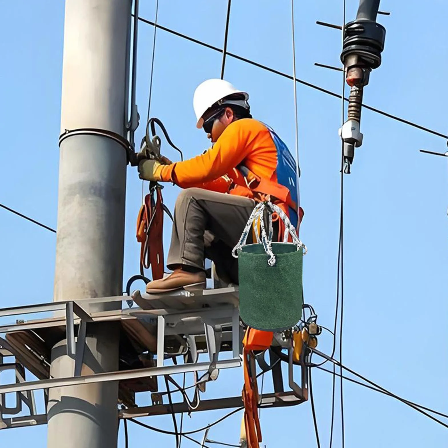 Wiaderko Na Narzędzia Elektryka Sakwa Organizer Na Akcesoria Elektryczne | Przenośna Stacja Robocza Do Ogrodu I Budowy