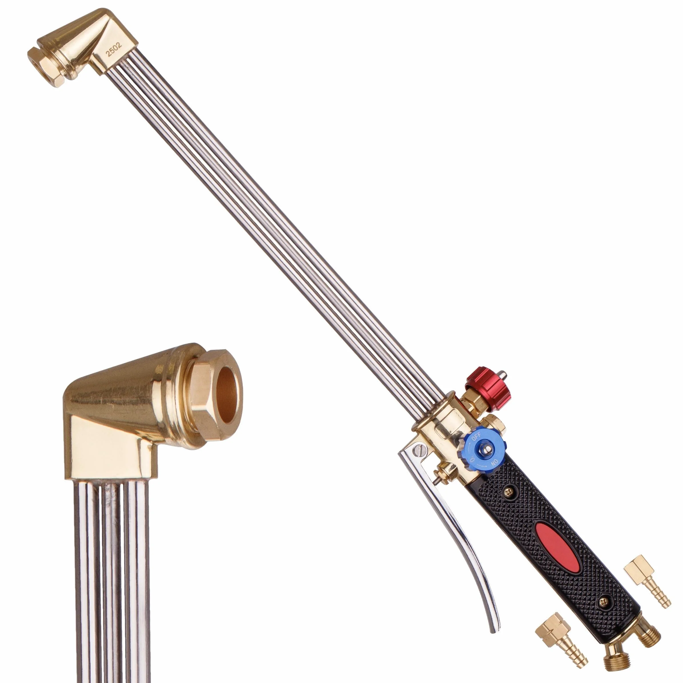 TC TECHNIC - Palnik do Cięcia Złomu - 50cm - do Propanu i Acetylenu - Kompatybilny z Dyszami PNME i ANME - Przyłącze Gazu Opałowego: 3/8"l, Tlen: 1/4" - z Zabezpieczeniem Przed Cofaniem się Płomienia