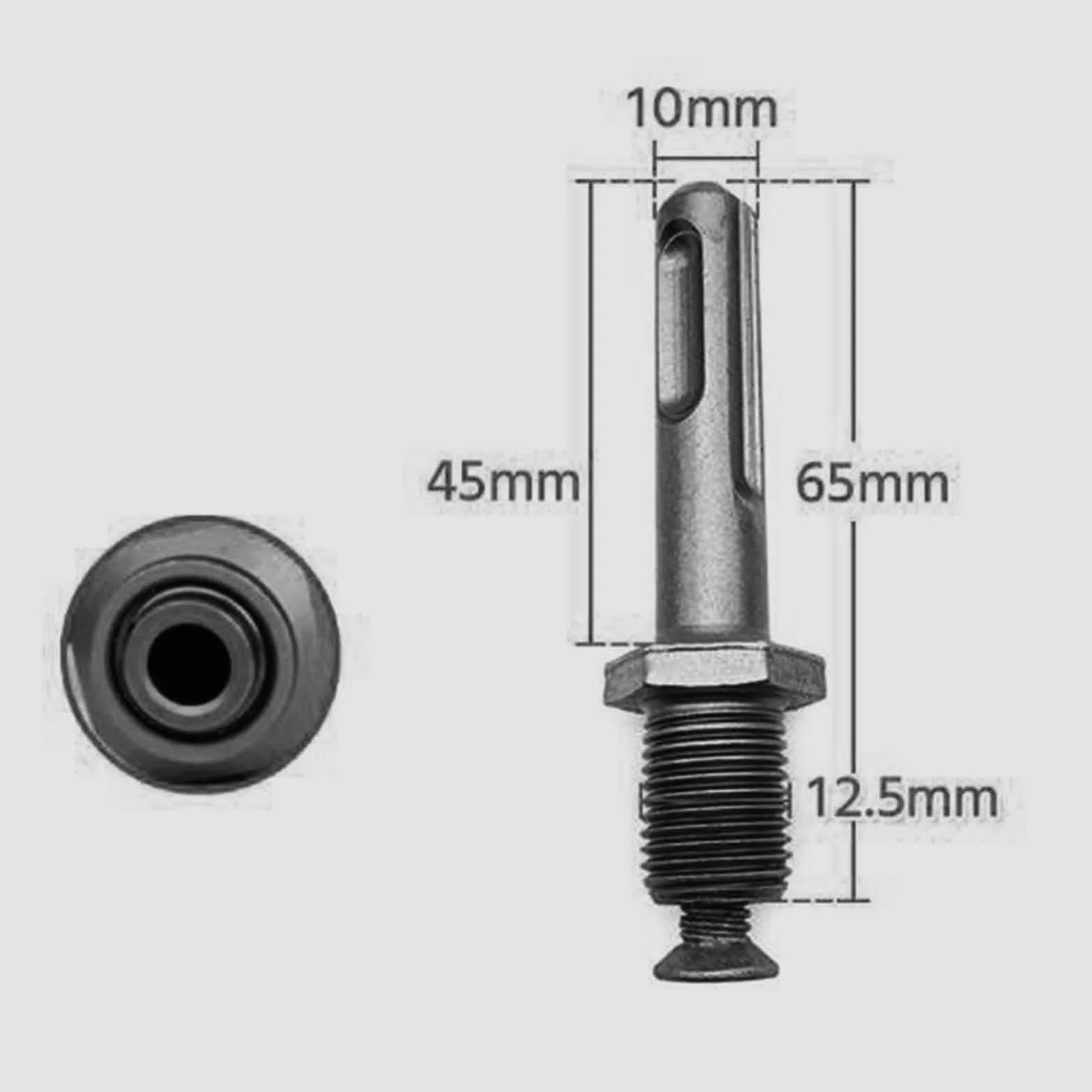 Zestaw do konwersji uchwytu wiertarskiego, adapter klucza udarowego 1/5.1 cm, wymienny trzpień sześciokątny ze stopu do użycia chwytu SDS Plus, zawiera klucz do uchwytu