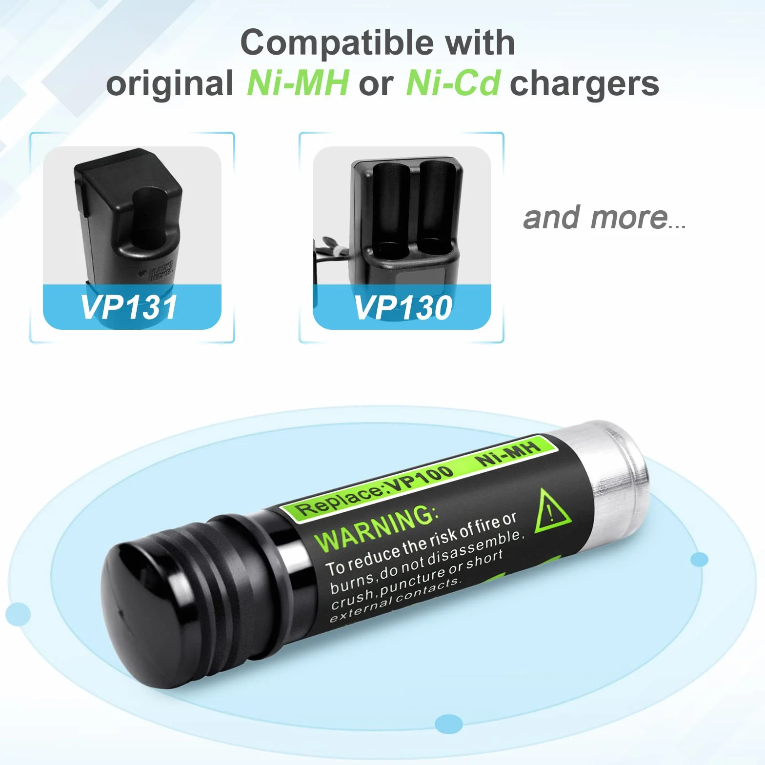 2 x iPrize 3,6 V 4800mAh akumulator zamienny do Black & Decker Versapak VP100 VP130 VP100C VP105 VP105C VP110 VP110C VP143 2 szt