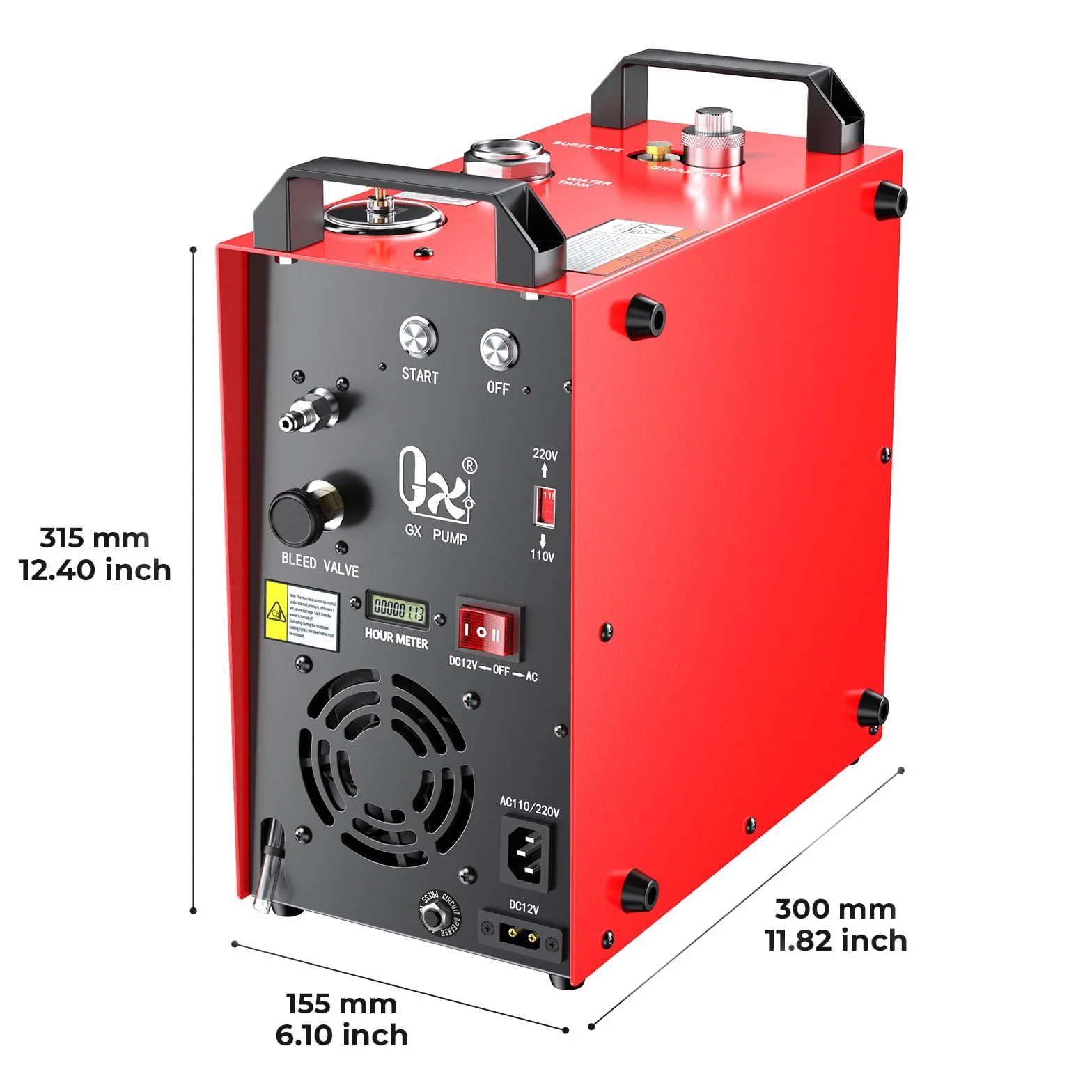 GX PUMP CS4-I Przenośna sprężarka powietrza PCP, kompresor pcp,mocny silnik 350 W, maks. 5800 Psi/40 Mpa, wbudowany konwerter domowy, chłodzenie wody i wentylatorów, 5 godzin ciągłej pracy