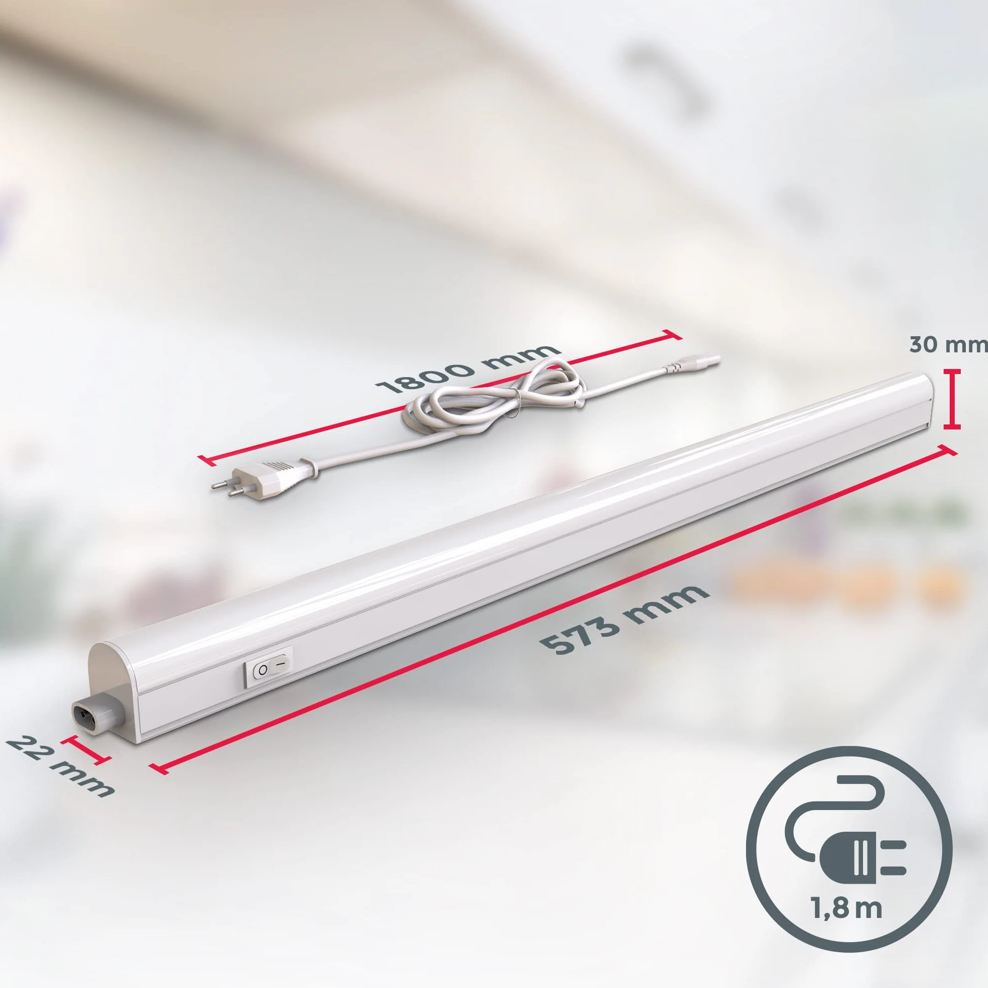 B.K.Licht 2 sztuki LED oswietlenie podszafkowe I listwa swietlna I 57,3cm I 8W I 700lm I 4.000K neutralna biel I mozliwosc przedluzenia przez system wtykowy