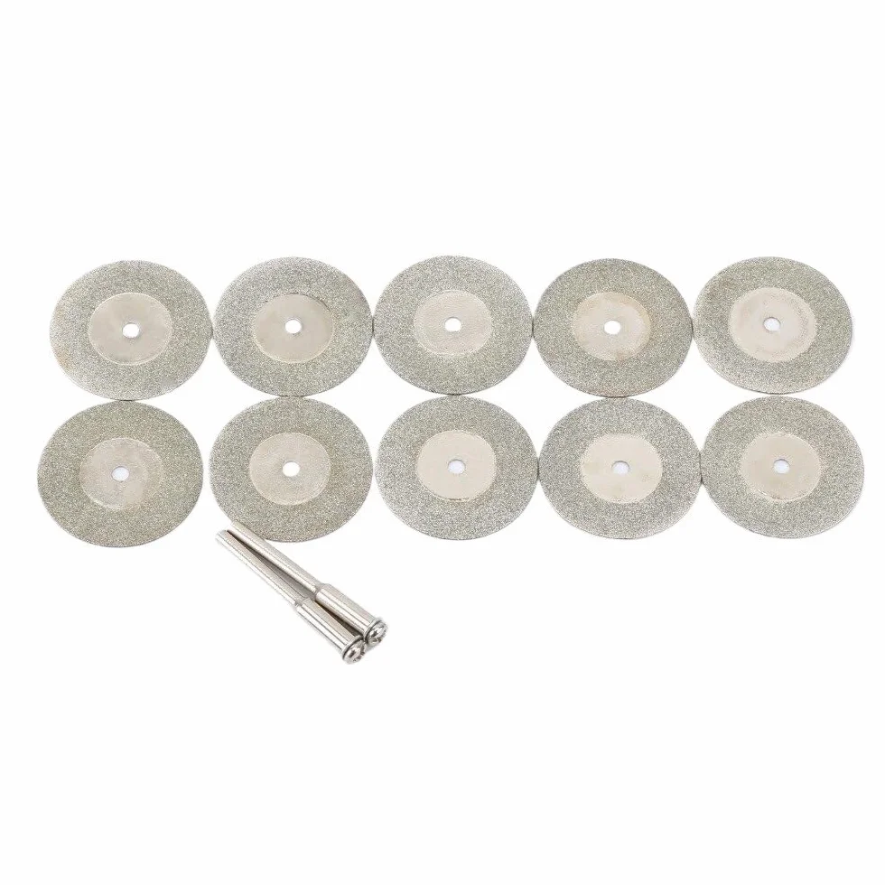 Diamentowe brzeszczoty do pił, 10 szt. mini brzeszczotów do piły tnącej + 2 trzpienia łączącego, 30 mm brzeszczot wiertarki obrotowej