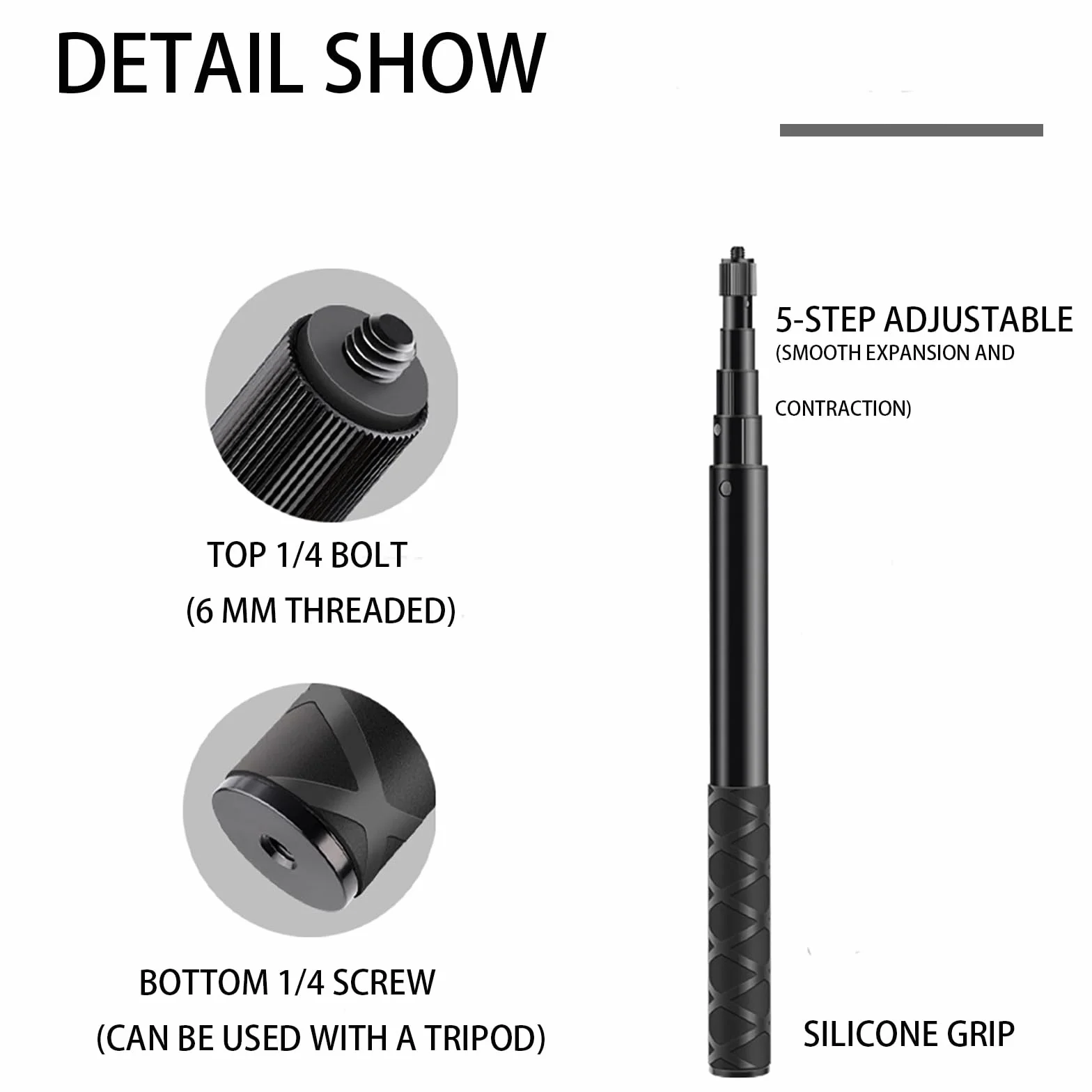 NEWFUN Kij Fotograficzny 112 cm z Przyssawką do Insta360