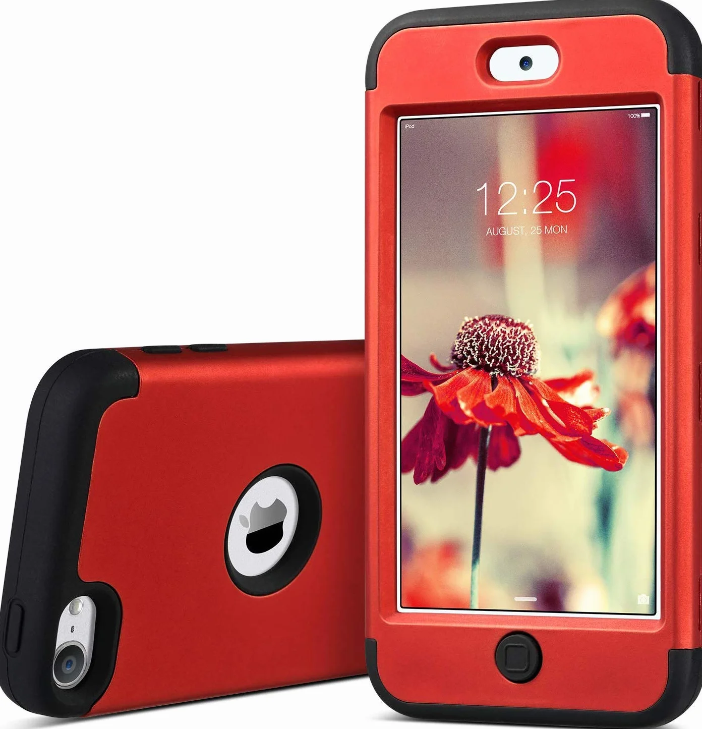 ULAK Etui Hybrydowe 3-warstwowe Silikonowe do Apple iPod Touch 5/6/7 Generacji - Czerwone