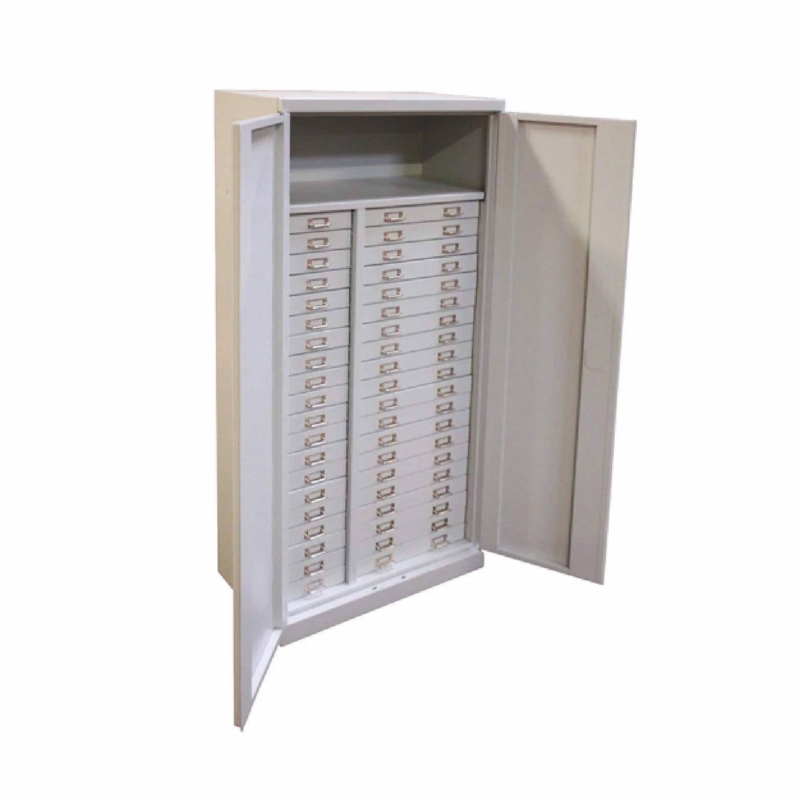 ADB metalowa szafka z szufladami/szafa narzędziowa/szafa materiałowa/szafka warsztatowa z 40 szufladami, 1790 x 800 x 400 mm, jasnoszara, kompletna konstrukcja stalowa, centralna klamra, wyprodukowano