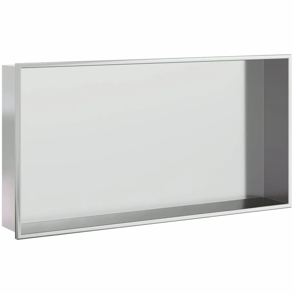vidaXL Wnęka prysznicowa, szczotkowana, srebrna, 62x32x9 cm, stal, wnęka łazienkowa, wnęka do zabudowy, wnęka prysznicowa ze stali nierdzewnej