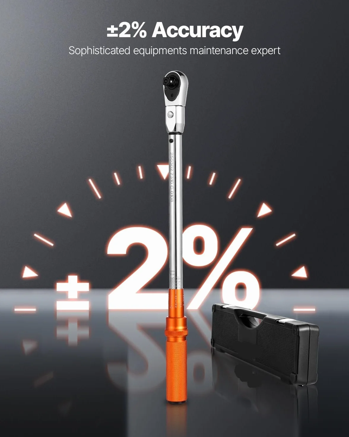 Telescopic Ratchet Regulowany klucz dynamometryczny typu Click Napęd 1/2 cala 20–160 lbf-ft ​​Wagi dwukierunkowe i dwuzakresowe z adapterem mały klucz dynamometryczny