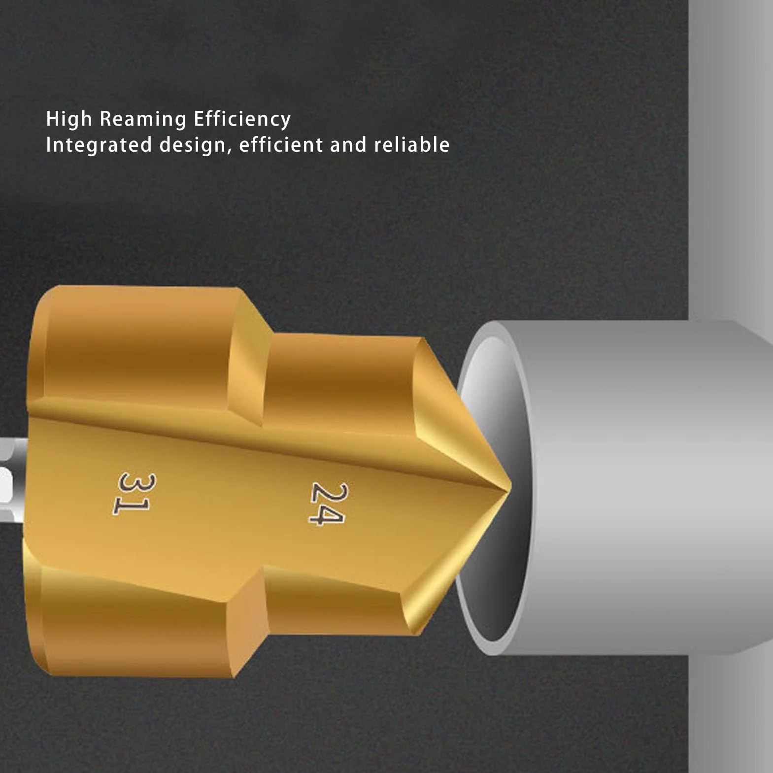 Greensen Pipe Reamer Bit, PVC Pipe Reamer Conduit Drill Bit Zestaw 3-częściowy 19mm 24mm 31mm do Rur PPR PVC z Sześciokątnym Trzonkiem Pasuje do Większości Wiertarek Elektrycznych