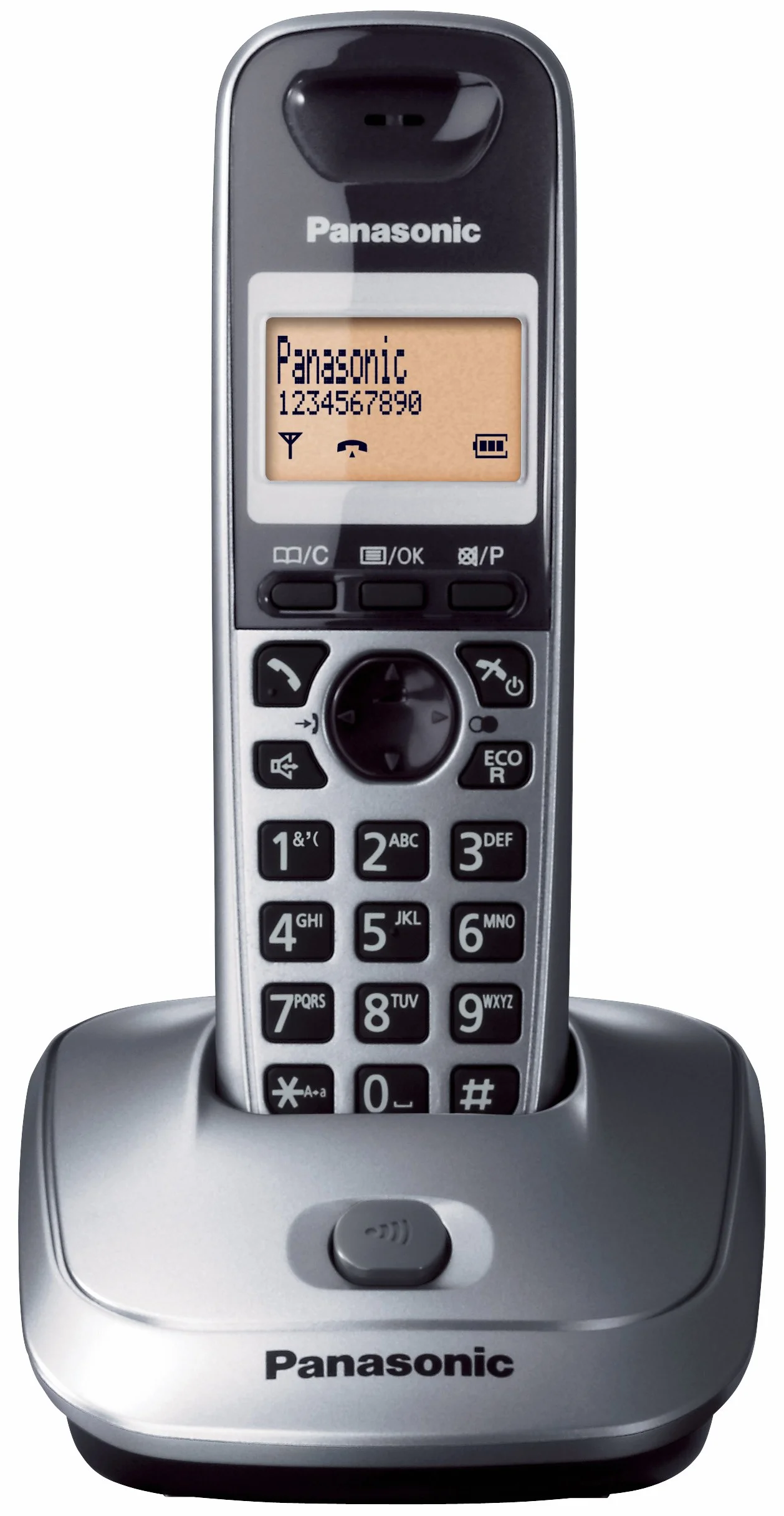 Panasonic KX-TG2511JTM Telefon Stacjonarny, Pomarańczowy/Szary/Czarny, 15 x 15 x 30 cm