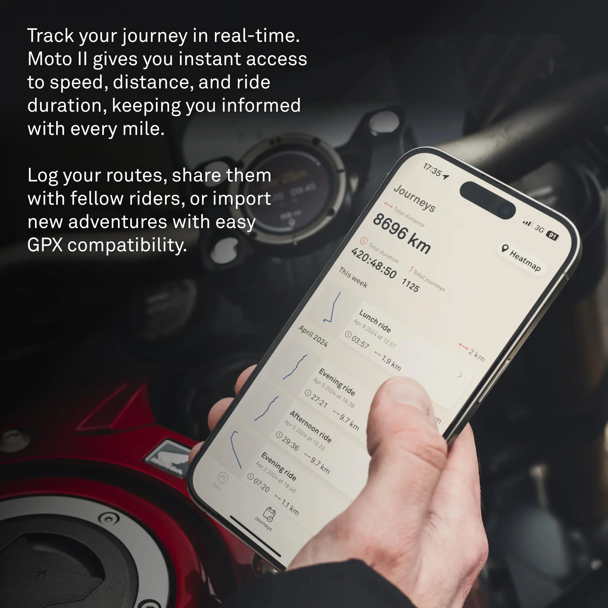 Beeline Moto II Motocyklowy tracker GPS nowej generacji, kompaktowa konstrukcja, wodoodporna konstrukcja, prosty wy?wietlacz i 14-godzinna bateria, przyjazna dla r?kawic, nawigacja satelitarna,