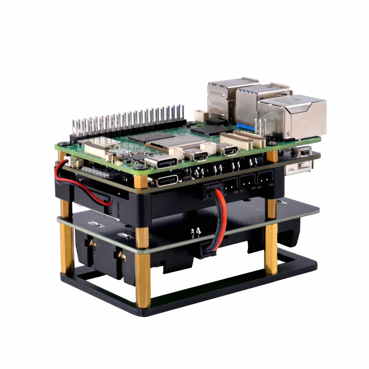 GeeekPi UPS Gen 6 Zasilacz Nieprzerwany HAT dla Raspberry Pi 5 4B Aluminiowy Odprowadzacz Ciepła