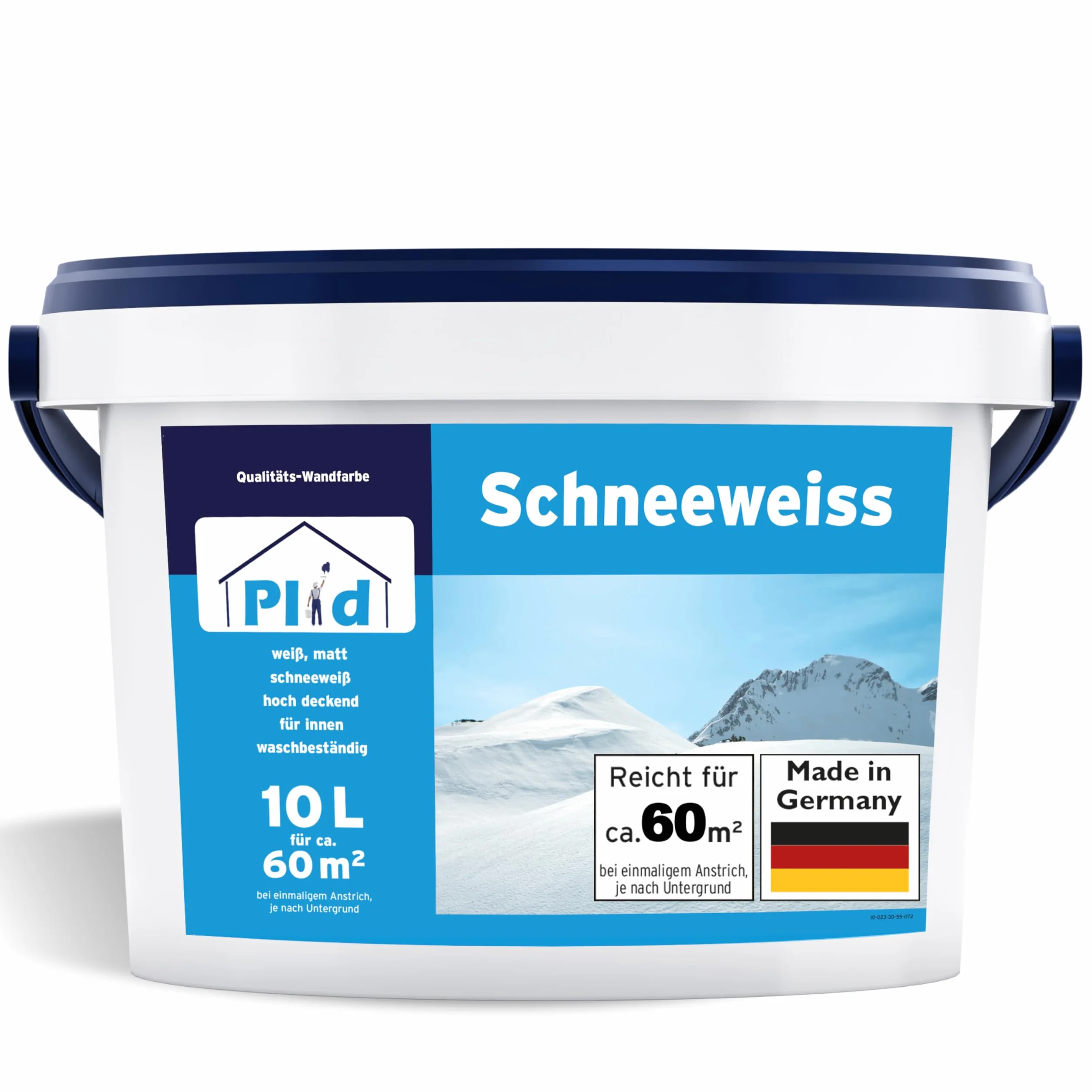 Plid® Snoweweiß farba ścienna biały 10 l [Hohe DECKKRAFT] - biała polarna, bezzapachowa, dyfuzyjna