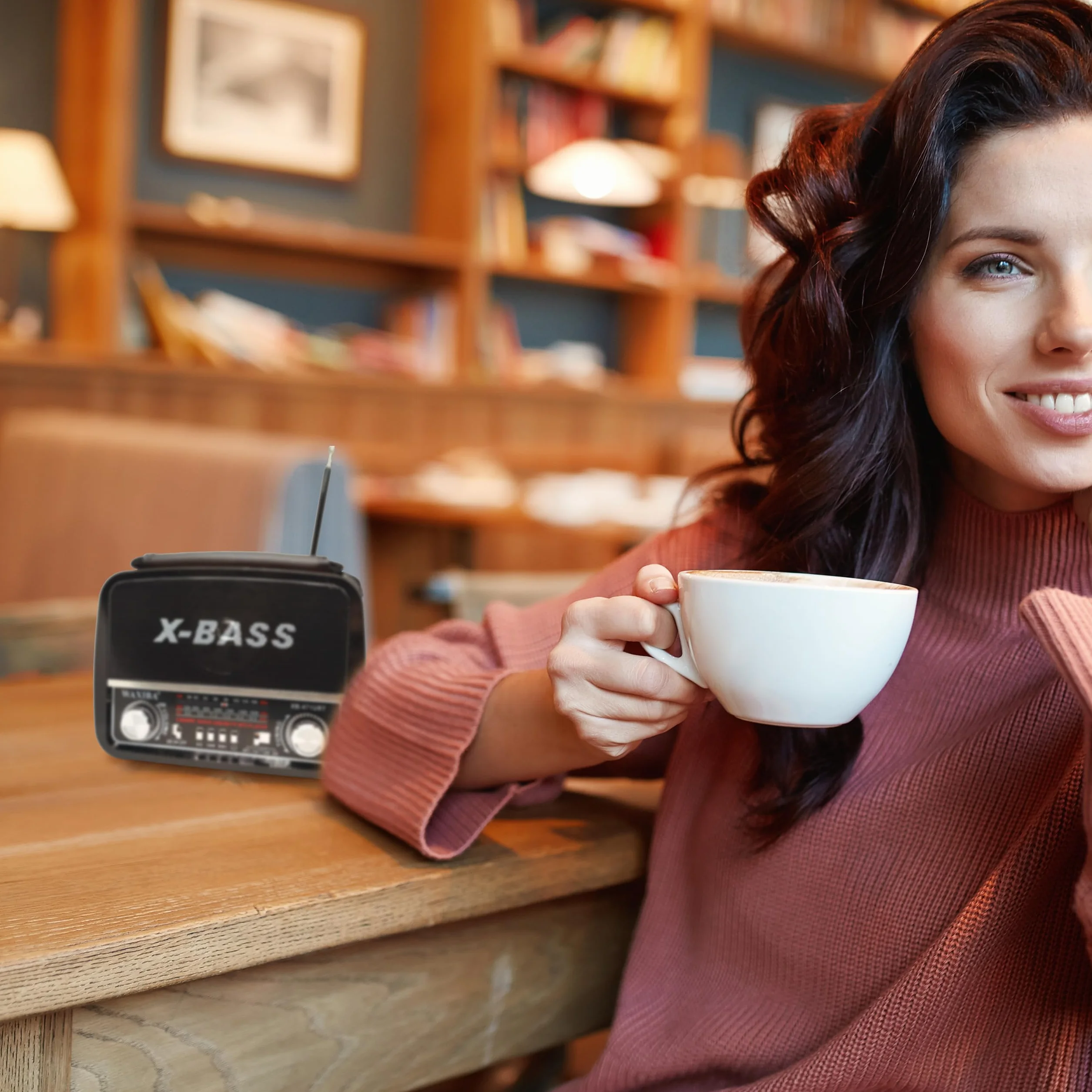 Radio Retro Bluetooth FM Walizkowe Drewno Vintage USB SD