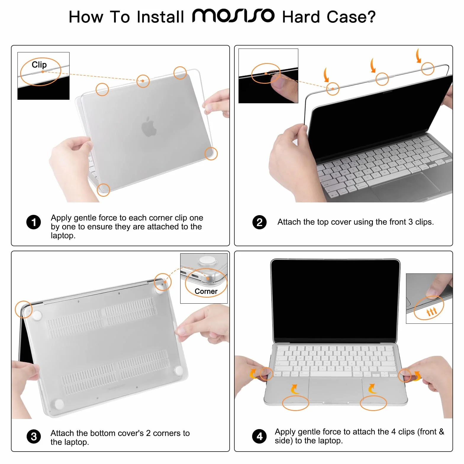 MOSISO Etui kompatybilne MacBook Neo 13 cali 2026 A3404 A18 Pro twardy futerał ochraniacz klawiatura przezroczysty