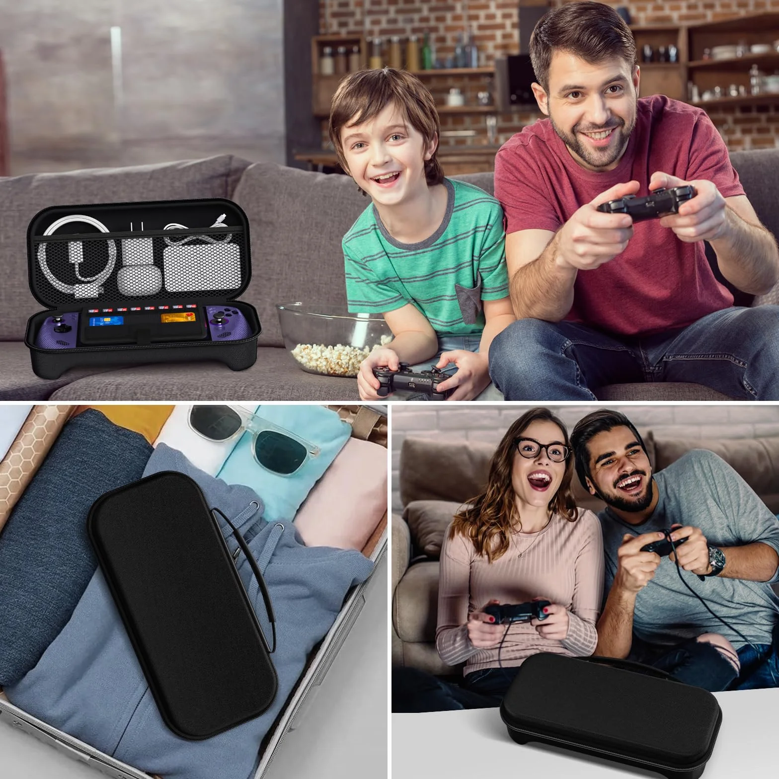 ivoler Etui kompatybilne z ASUS ROG Xbox Ally/ROG Xbox Ally X (7") – Przenośne twarde etui, miejsce na 8 gier i akcesoria, odporne na uderzenia