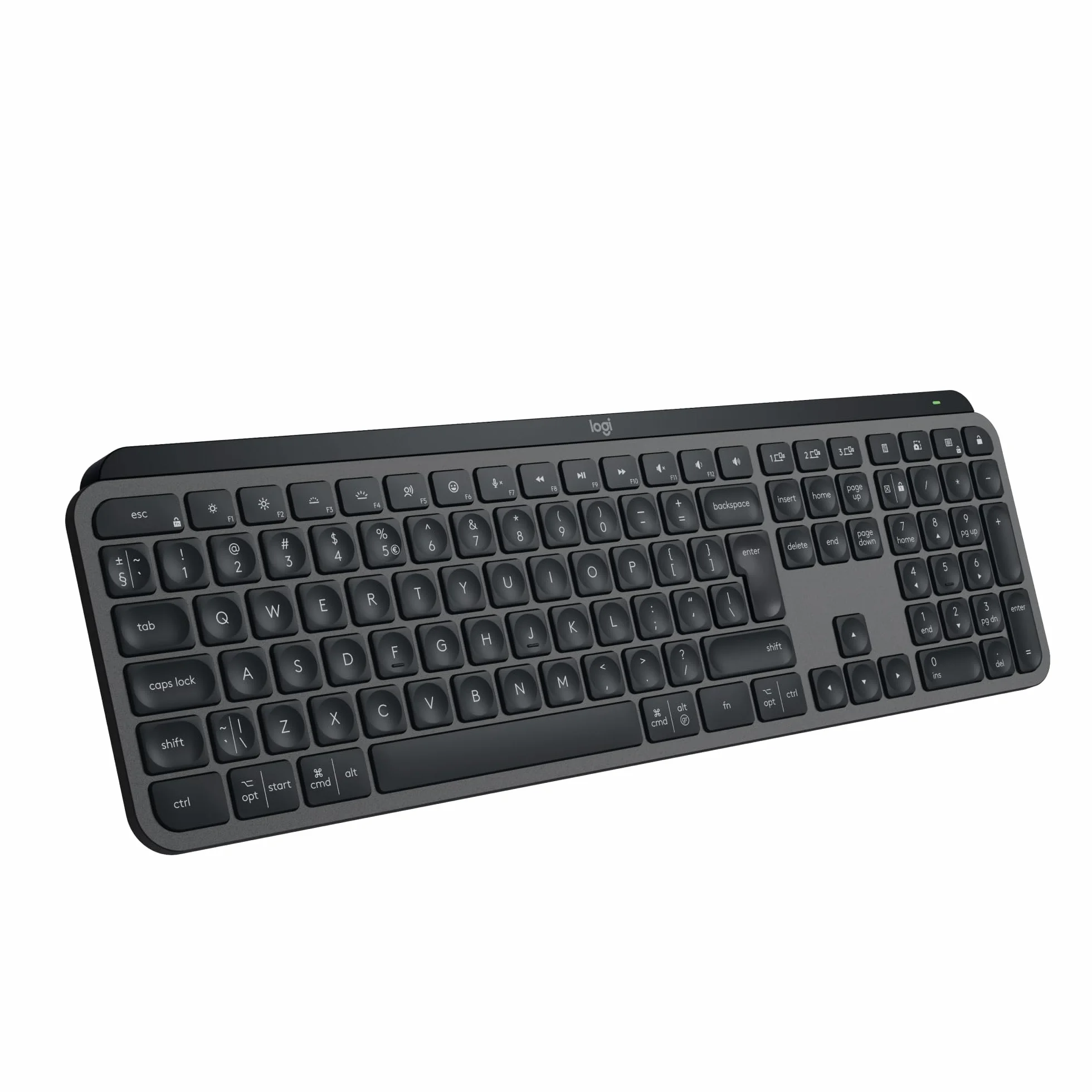 Logitech MX Keys S Bezprzewodowa Klawiatura Niski Profil Cicha Podświetlana Bluetooth USB-C QWERTY US Intl Szary