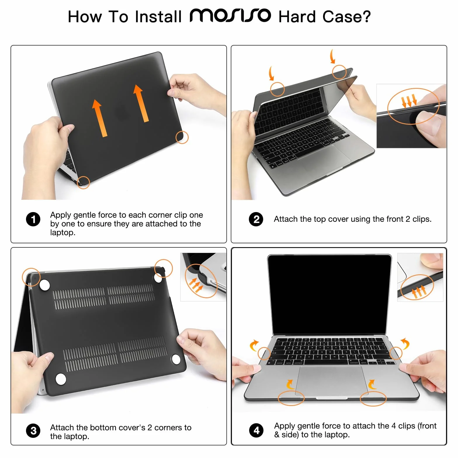 MOSISO Etui kompatybilne z MacBook Air 33.0 cm 2022-2026, twarda obudowa z tworzywa sztucznego, czarna