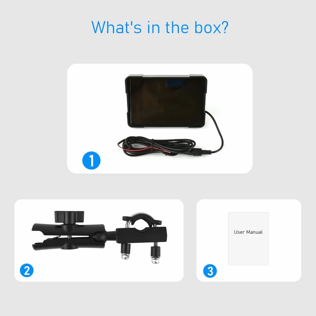 5-calowy przenośny ekran dotykowy do motocykla, bezprzewodowy ekran dotykowy CarPlay i Android Auto Dual Bluetooth, wodoodporność IP66, obsługa Siri i G-oogle Assistant