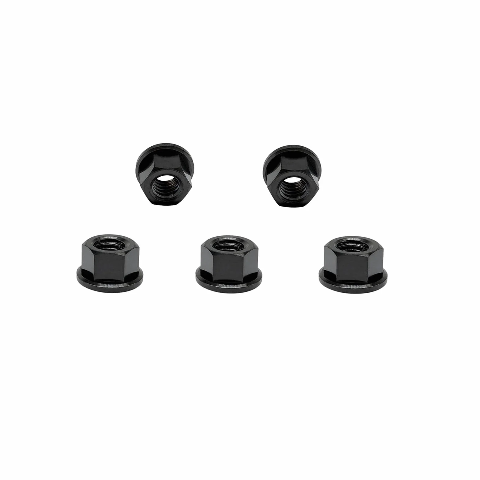 RISON tytanowa nakrętka kołnierzowa M12 x 1,25 mm, tytanowa nakrętka zębata, czarna, 6AL4 V, tytanowa nakrętka kołnierzowa do motocykla, 5 sztuk