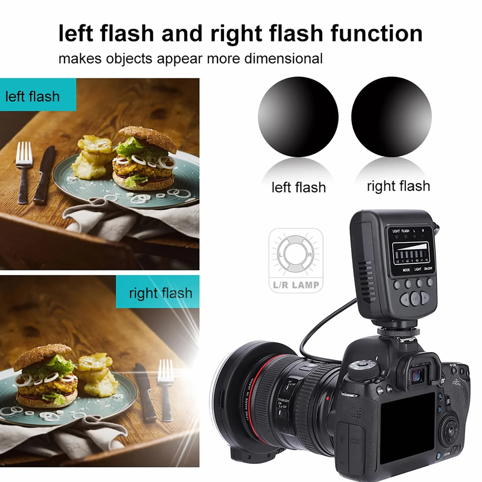 FC-100 Macro Universal LED flash ring, studyjna fotograficzna 5000K regulowana do 7 poziomów z pierścieniem adaptera 40,5 mm / 52 mm / 55 mm / 58 mm / 62 mm / 67 mm / 72 mm