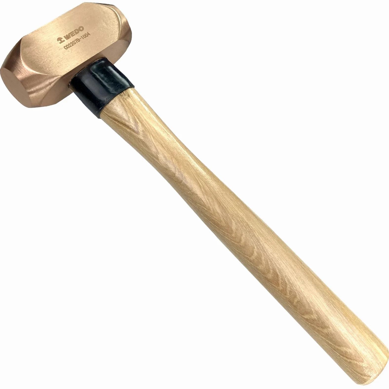 WEDO Miedziany młotek płaski, młotek kowalski z drewnianym uchwytem, 3 funty, 400 mm, 40 cm