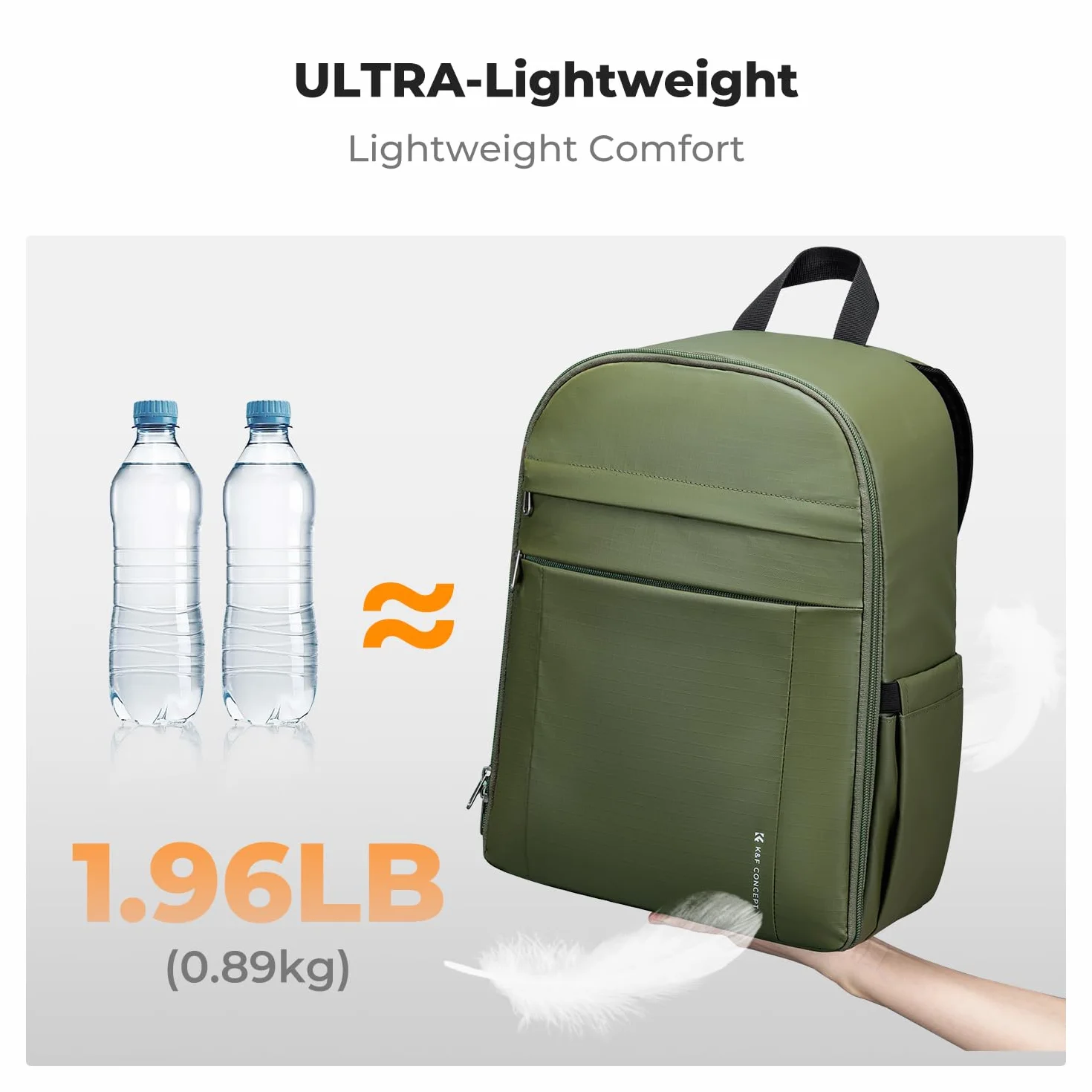 K&F CONCEPT Lekki i wodoodporny plecak na aparat 13 l do profesjonalnych zdjęć, kompatybilny z Sony Canon Nikon, w zestawie przednie kieszenie i uchwyt na statyw