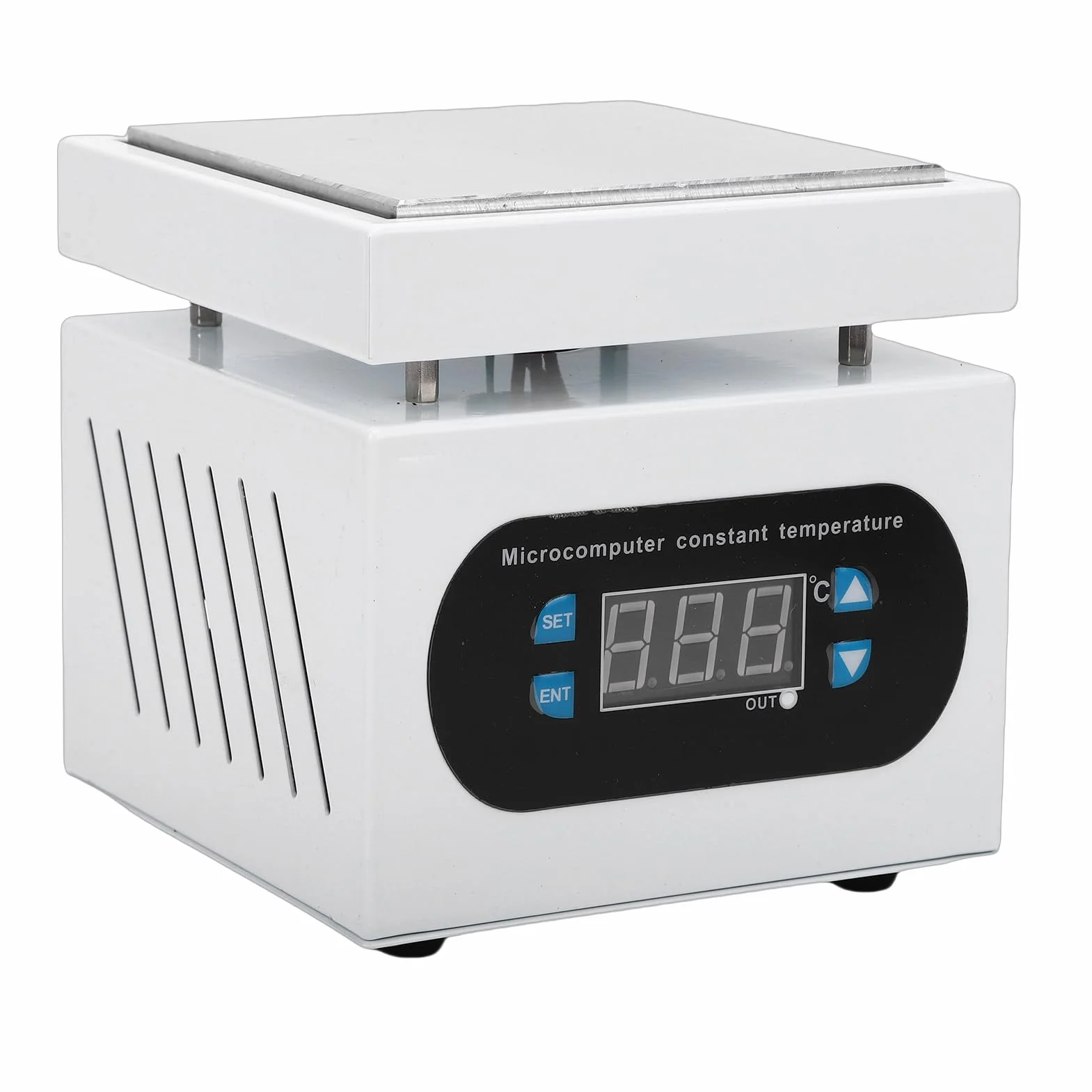 LiebeWH Płyta Grzewcza do Lutowania 350W 100x100mm Aluminium Lotnicze Szybkie Nagrzewanie Precyzyjna Kontrola Temperatury z Wielokątowym Odprowadzaniem Ciepła do Przeróbek PCB i Napraw (wtyczka UE)