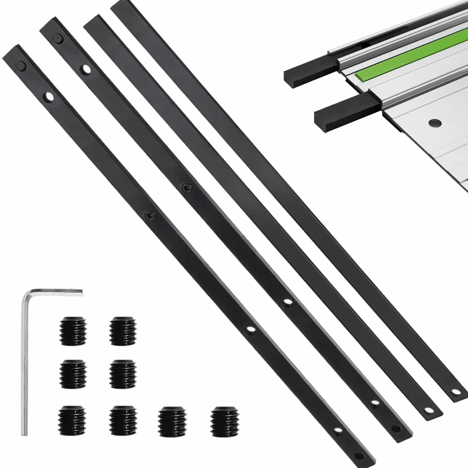 4-częściowy zestaw łączników szynowych do Makita i Festool, kompatybilny z szyną prostą, kątową i kwadratową zasłoną, uniwersalne akcesoria do karniszy
