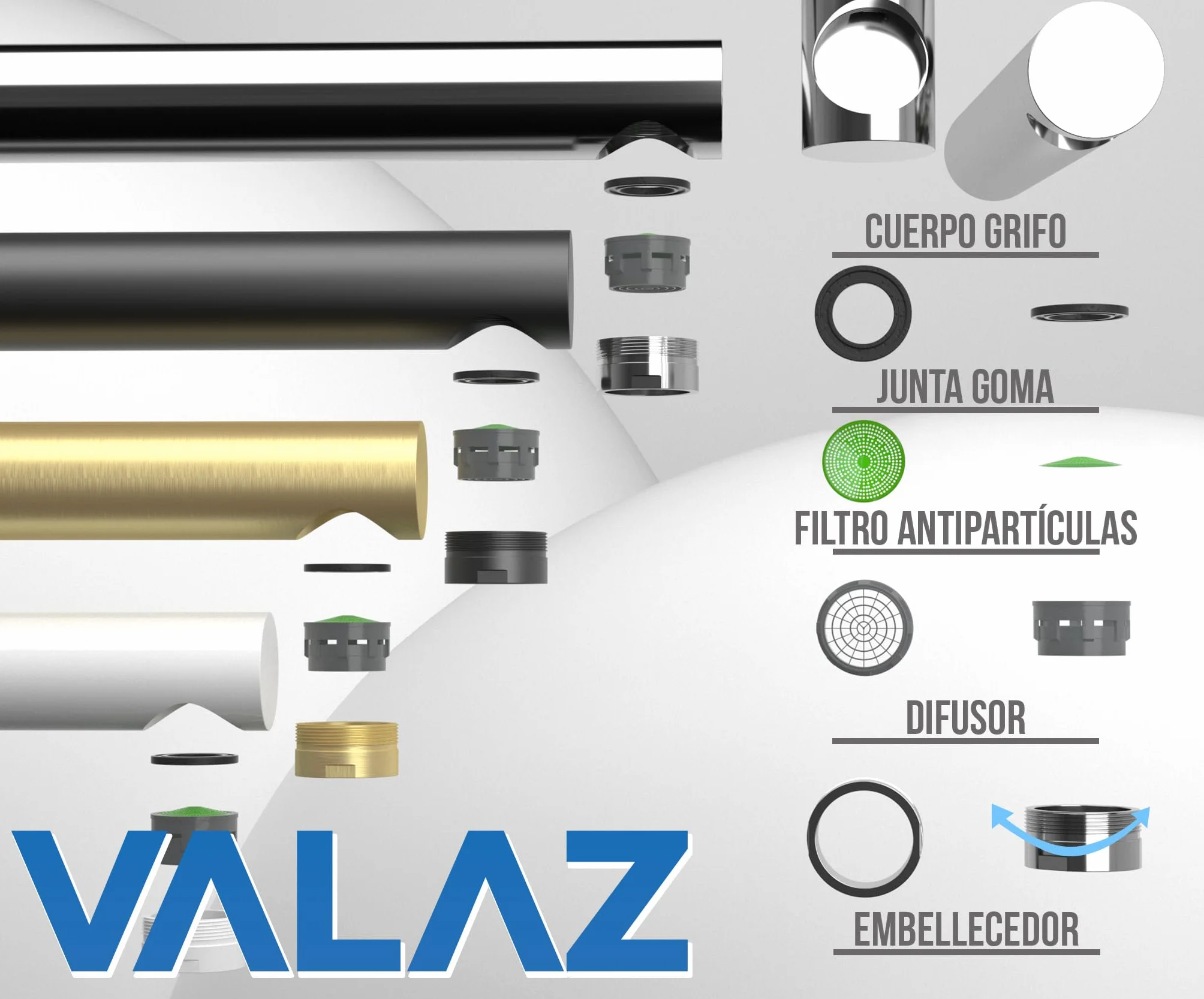VALAZ Bateria umywalkowa Chrome Single Series Turia