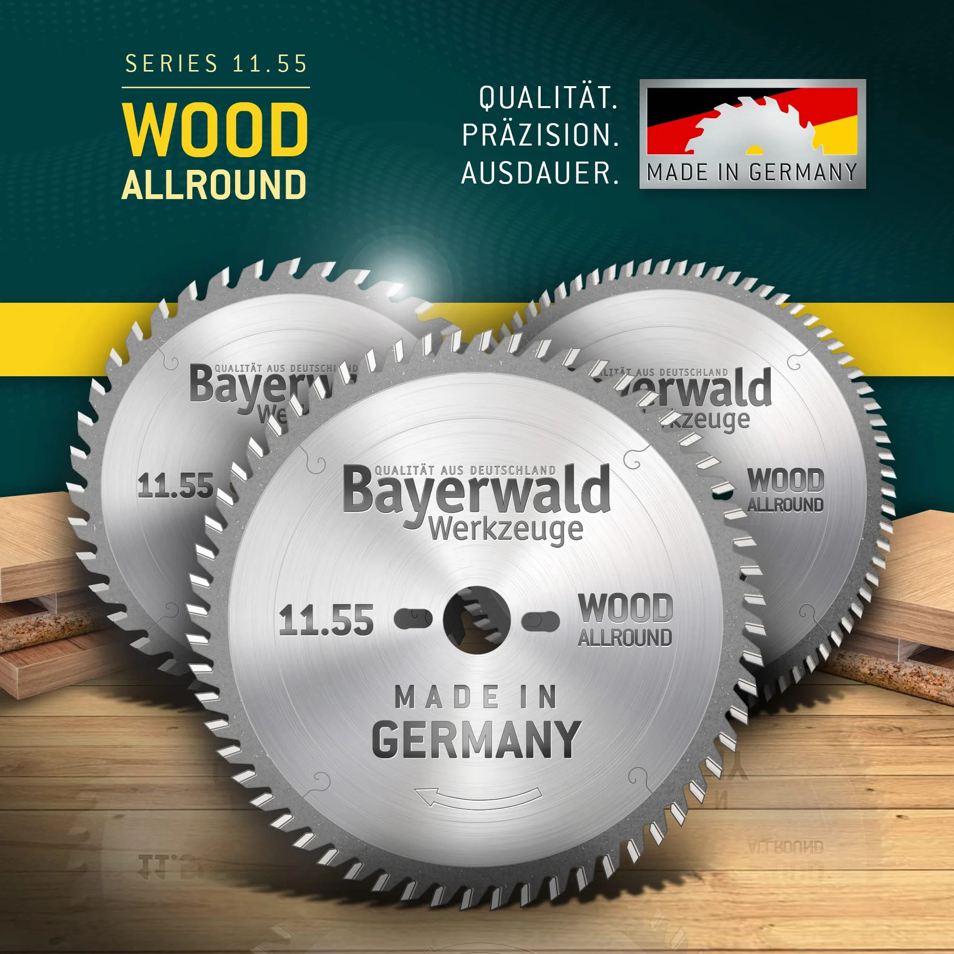 Bayerwald - Brzeszczot do piły tarczowej HM - Ø 315 x 3,2 x 30 mm - Z=48 UW - Seria 11.55 - Zęby alternatywne do przekrojów wzdłużnych i poprzecznych w drewnie/materiałach drewnopochodnych