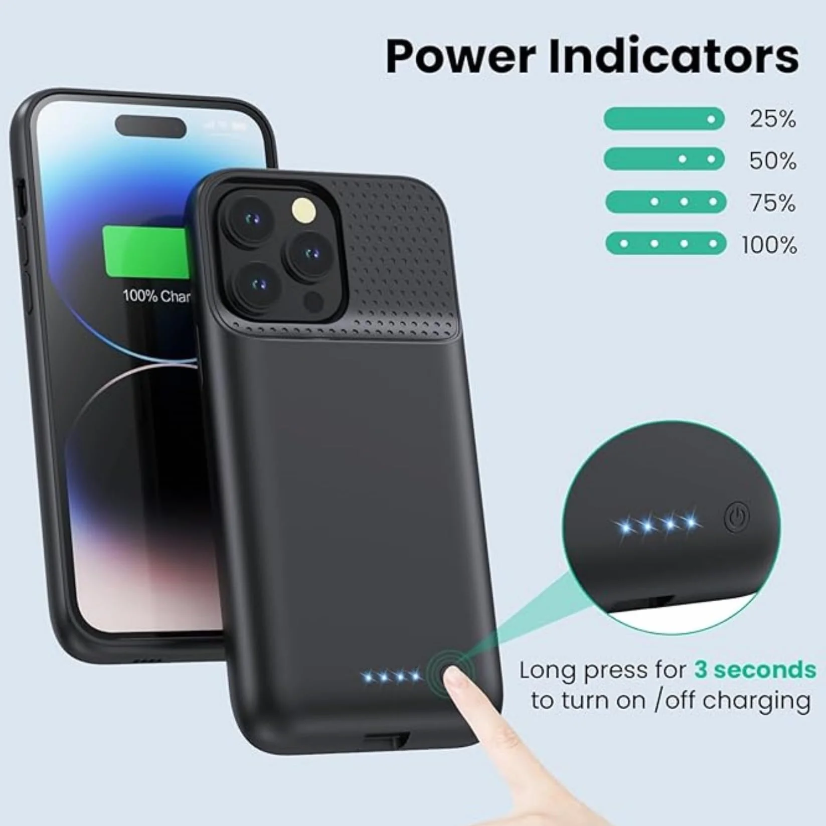 Etui na baterię do iPhone 14 Plus/14 Pro Max/13 Pro Max, 8600 mAh, etui do ładowania, dodatkowy akumulator, zdejmowany przenośny pokrowiec na telefon komórkowy, powerbank, etui do iPhone 13