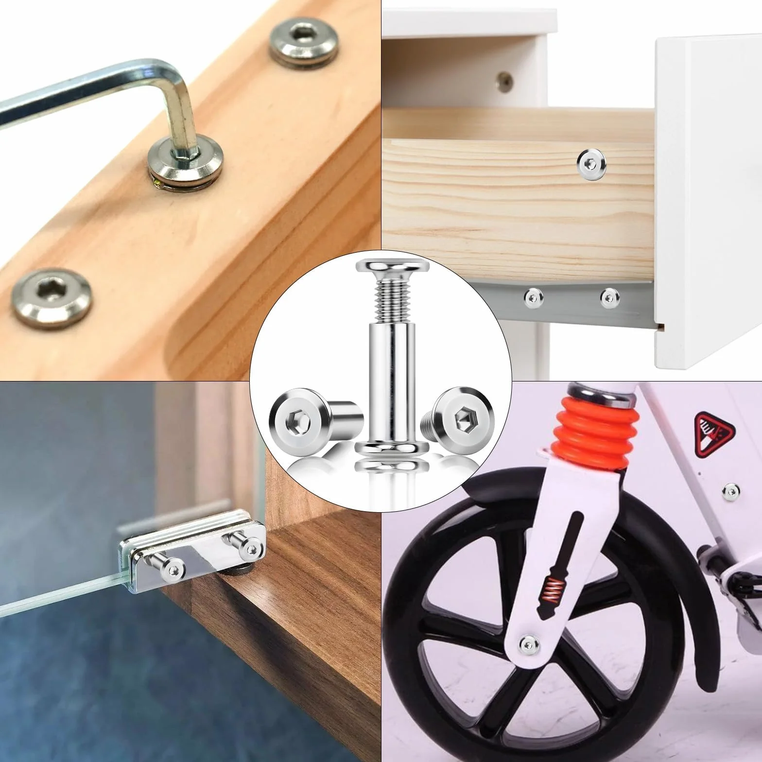 20 szt. Tulejki śrubowe M6x30mm, śruby tulejowe, śruby łączące, łączniki do szafek, śruby do połączeń mebli, tuleje gwintowane, tuleje śrubowe, śruby do mebli z tulejką do szafek, łączników, desek