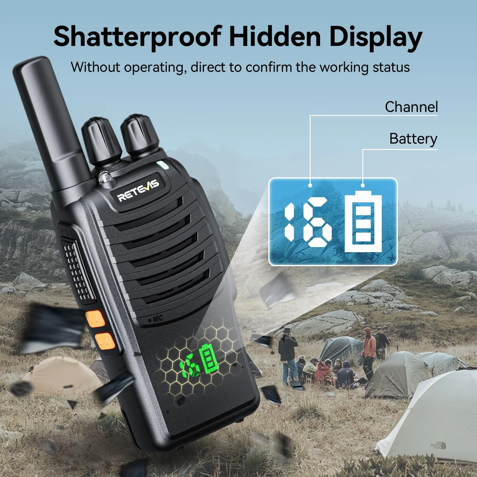 Retevis H777H Walkie Talkie PMR446 2-Kierunkowe Radio bez Licencji, 16 kanałów, VOX, LED, 3 Szt.