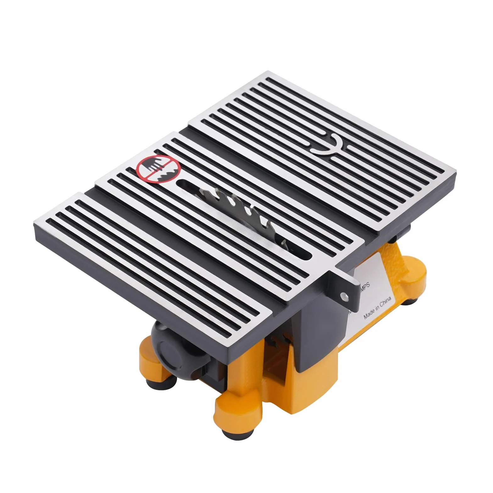 Stołowa piła tarczowa, elektryczna piła stołowa, piła ukośna, 90 W, 4500 obr./min, profesjonalna z 3 ostrzami i osłoną ochronną, do drewna, metalu, kamienia, mebli i rzemiosła