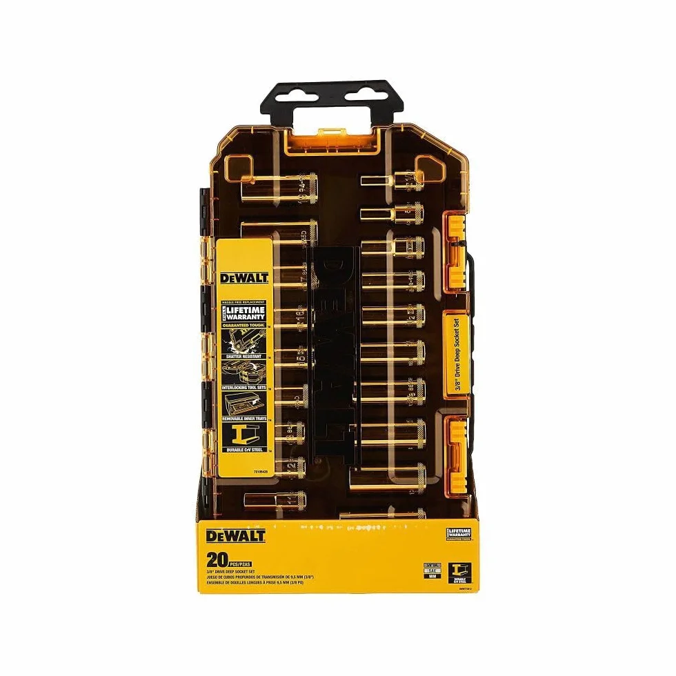 DEWALT DWMT73812 zestaw narzędzi z zestawem głębokich nasadek, napęd 3/8", 20 sztuk