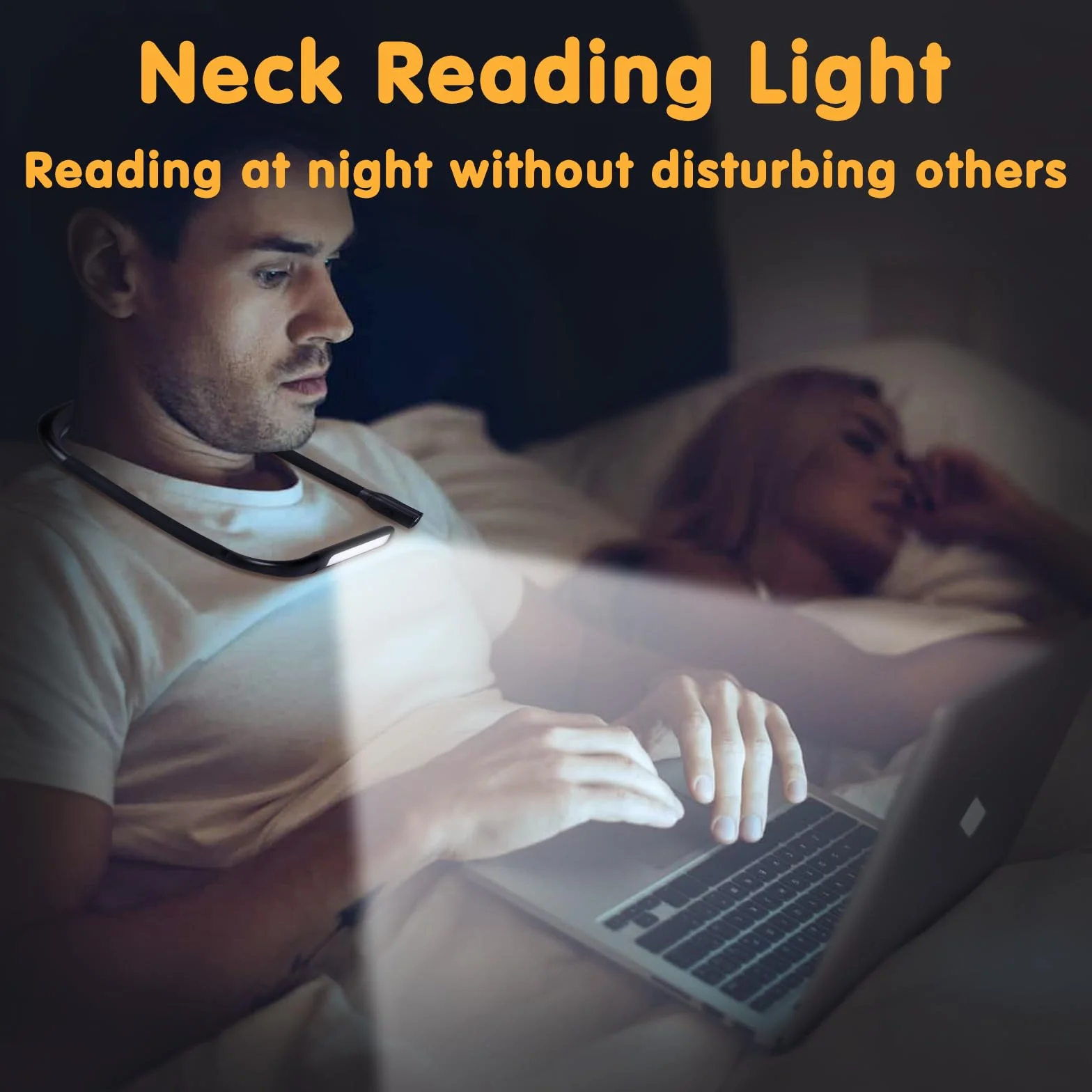 Alyvisun Lampka do Czytania Książki Na Szyję, LED Lampki Do Książek w Łóżku USB Ladowania Przenośne Neck Reading Book Light na Drutach, Napraw, Podróży, na Kemping