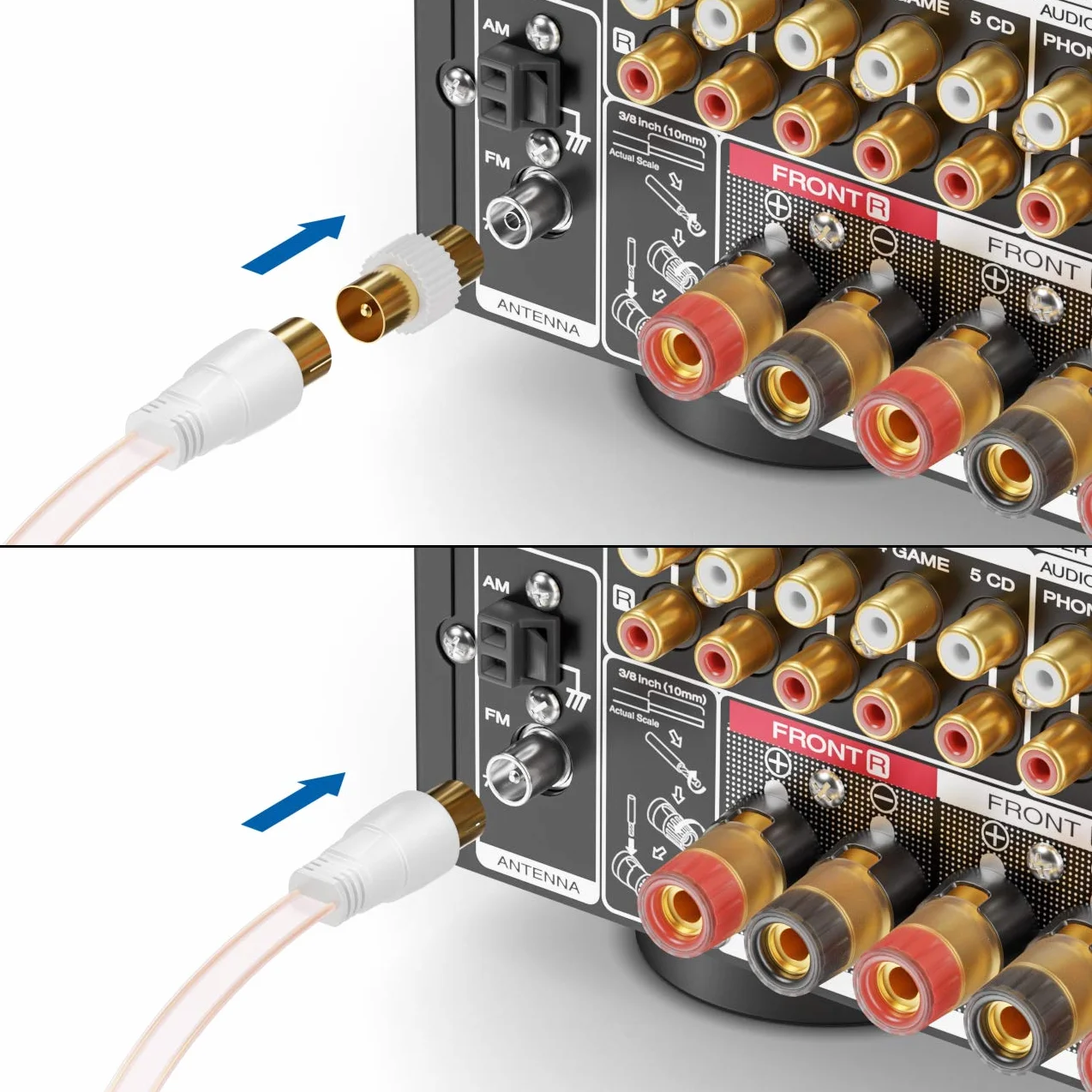 deleyCON Antena Radiowa AM FM Dipolowa Wewnętrzna 75 Ohm