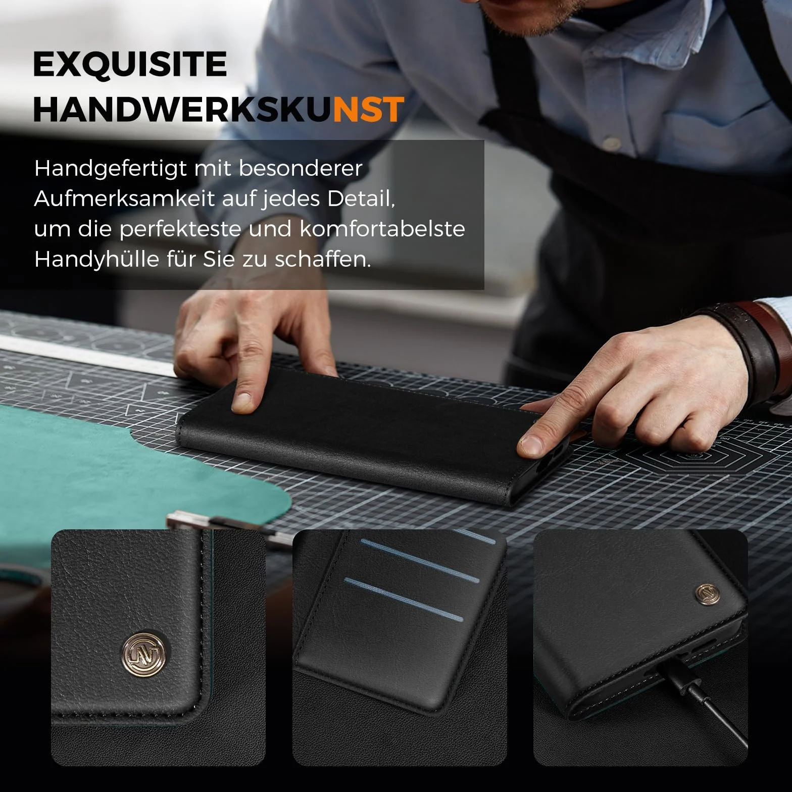 Etui na iPhone 13 Portfel Flip Case z Funkcją Stojaka Skóra PU Czarna