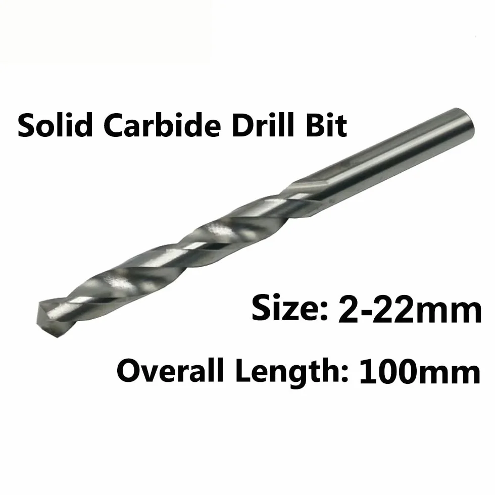 Wiertła 1 szt. 2 mm-22 mm x 100 mm Zestaw wierteł pełnowęglikowych, jasny okrągły trzpień, wiertło spiralne do metalu (średnica otworu: 4,5 mm) (13,5 mm)