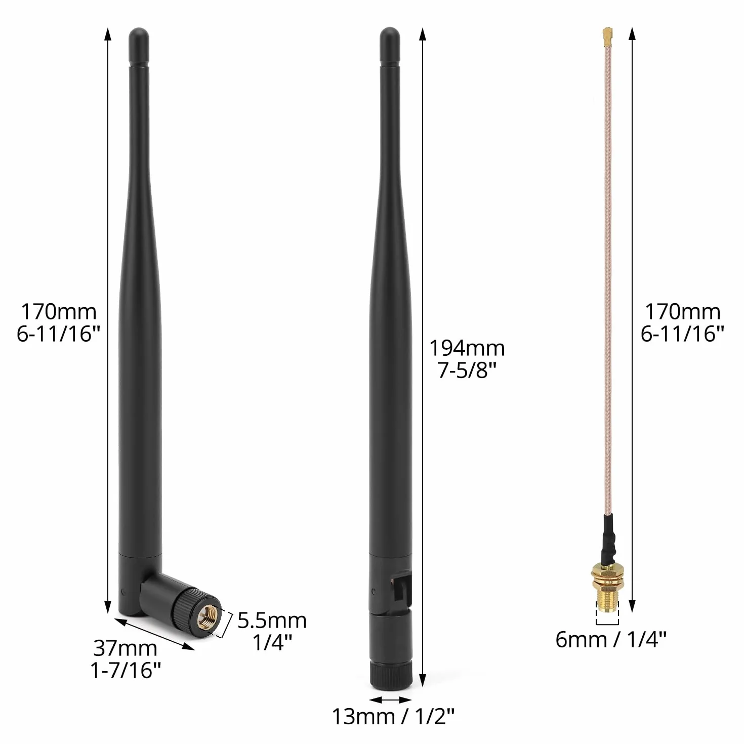 QWORK 2 sztuki 868mhz antena dookólna ze złączem SMA, pochylana i obrotowa