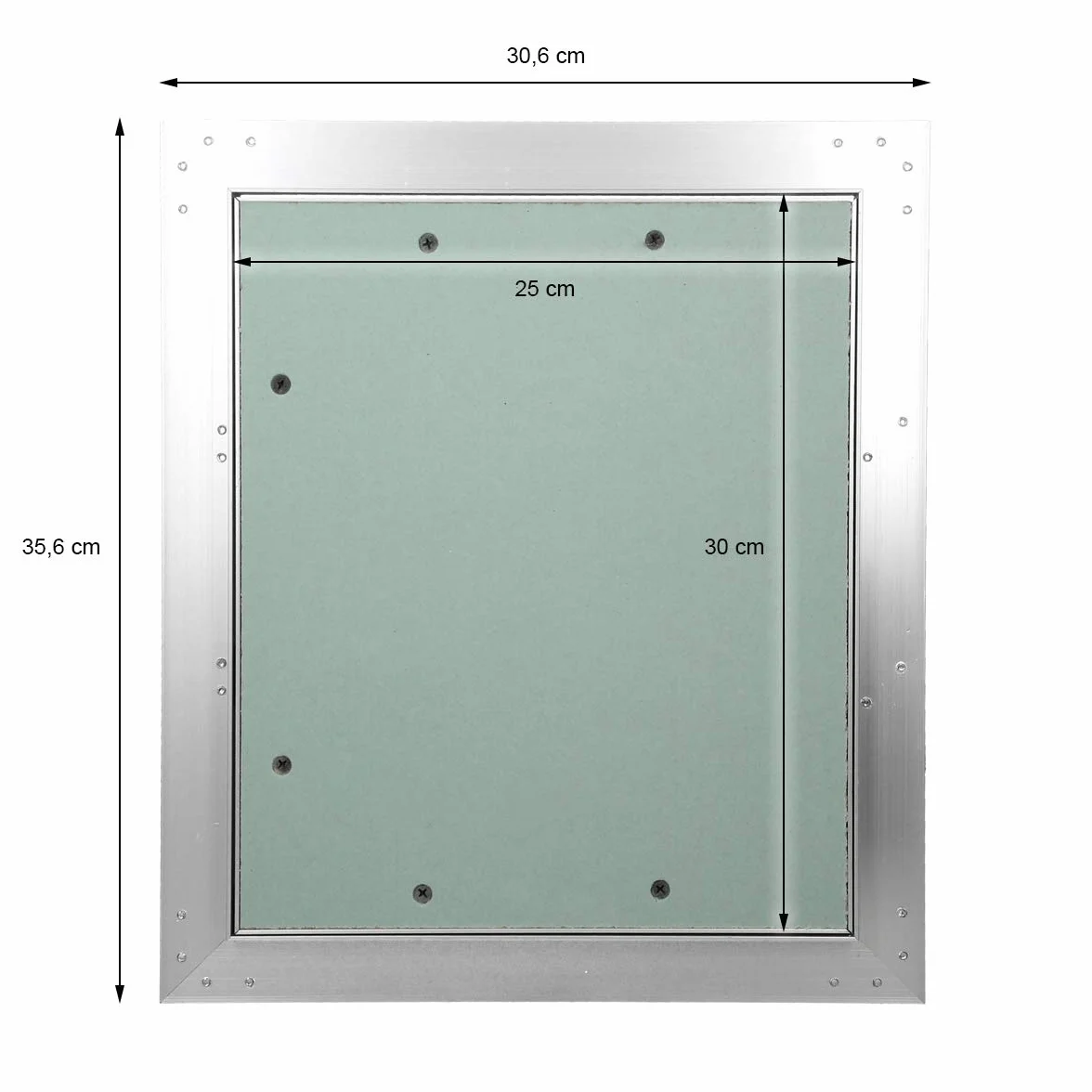 ECD Germany Panel dostepowy Drzwi dostepowe Wklad GK 250x300mm plyta gipsowo-kartonowa 12,5mm rama aluminiowa Dostep Drzwi konserwacyjne Klapa do czyszczenia Otwór konserwacyjny