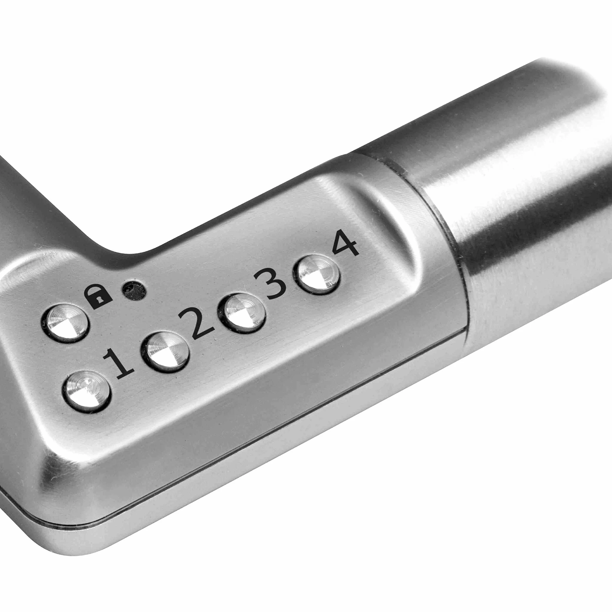 TESA elektroniczna klamka Code Handle z klawiaturą numeryczną do drzwi wewnętrznych, długi szyld z otworem na klucz 72 mm, prawa, matowy chrom