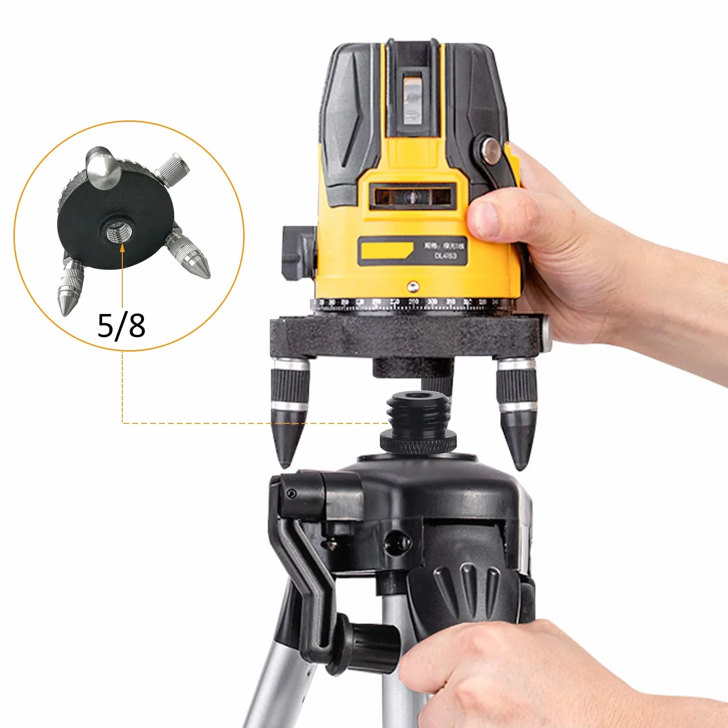 Adapter gwintowany 5/8 na 1/4 do statywu laserowego, 2 sztuki, czarny