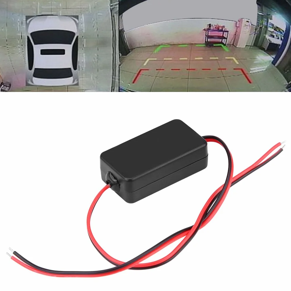 Keenso 12 V DC przekaźnik zasilania kondensator filtr złącze do prostownika kamery zapasowej automatyczna kamera samochodowa filtr samochodowy prostownik wsteczny