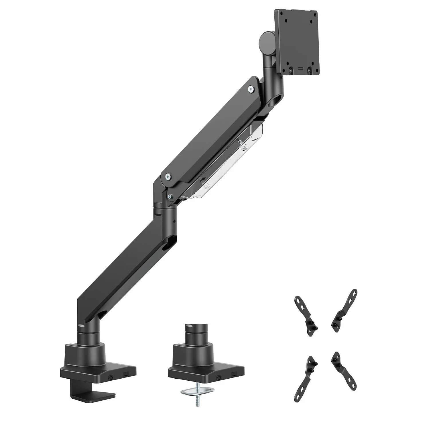 Maclean Uchwyt na monitor z podwójnym ramieniem ze sprężyną gazową do ekranu 17-57", do 27 kg, VESA 75x75, 100x100, 200x