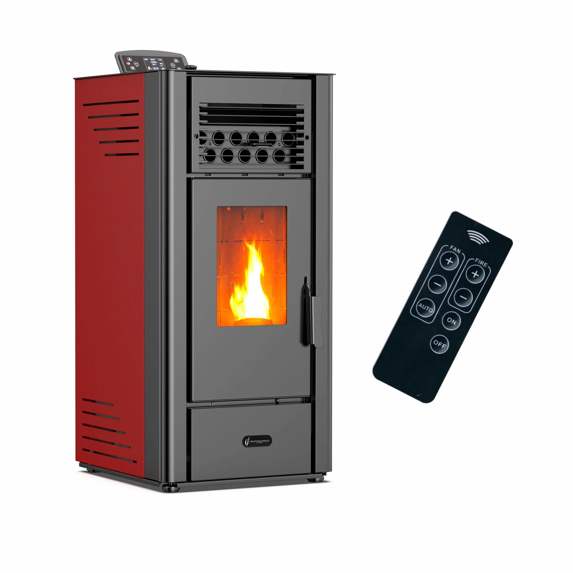 Sannover Anita piec na pellet, 10 kW, bordowy