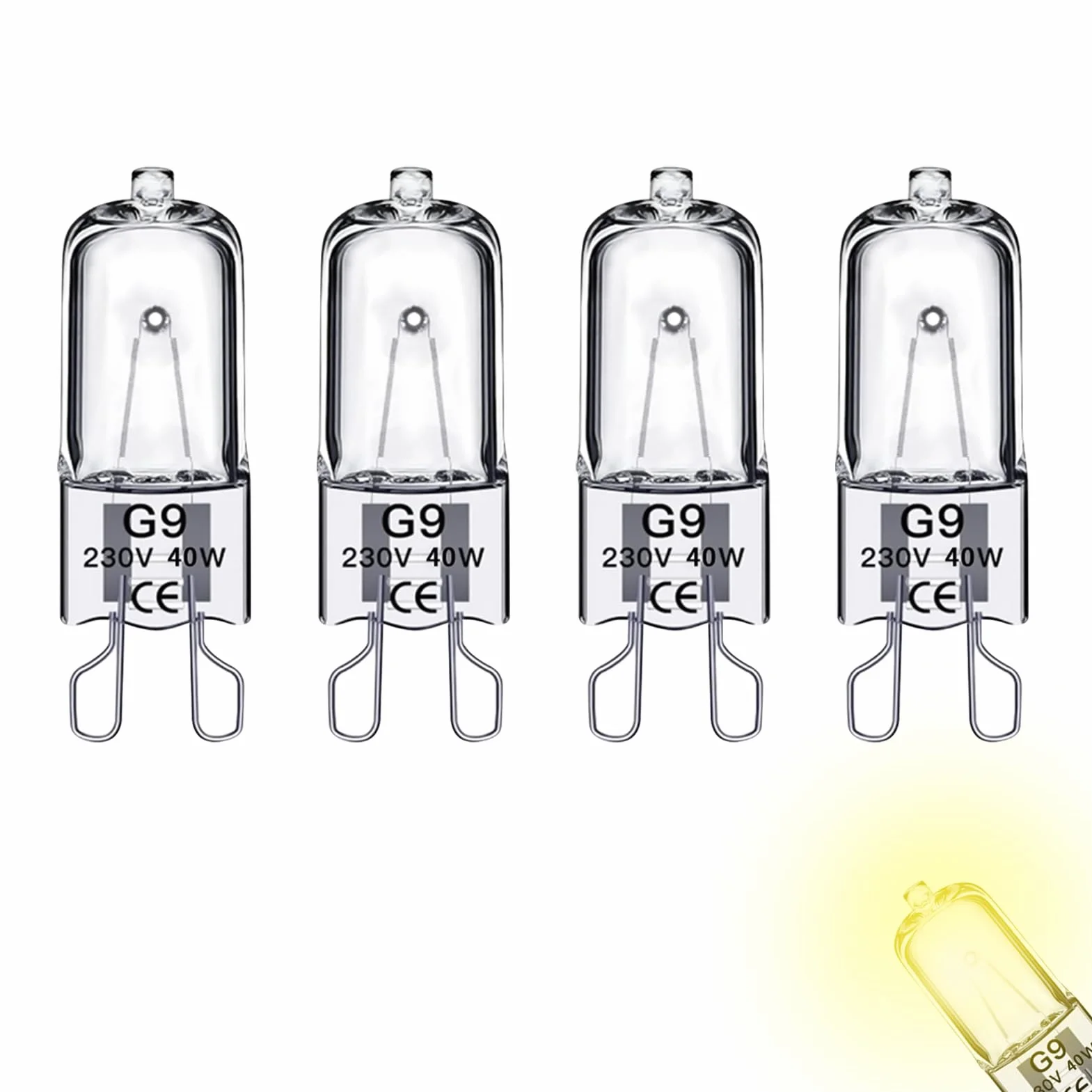 G9 lampa do piekarnika 40 W, halogenowa ściemniana 500 stopni, 230 V, 500 °C, odporna na wysoką temperaturę, ciepła biel, 2700 K, do piekarnika, lodówki, kuchenki mikrofalowej, okapu