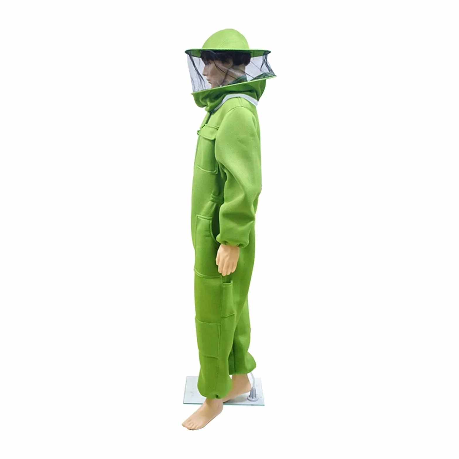 Odzież pszczelarską, Kombinezon ochronny pszczelarski z welonem 3D Air Cotton, wielokolorowy, wiele rozmiarów(Fencing Hat Orange,XL)
