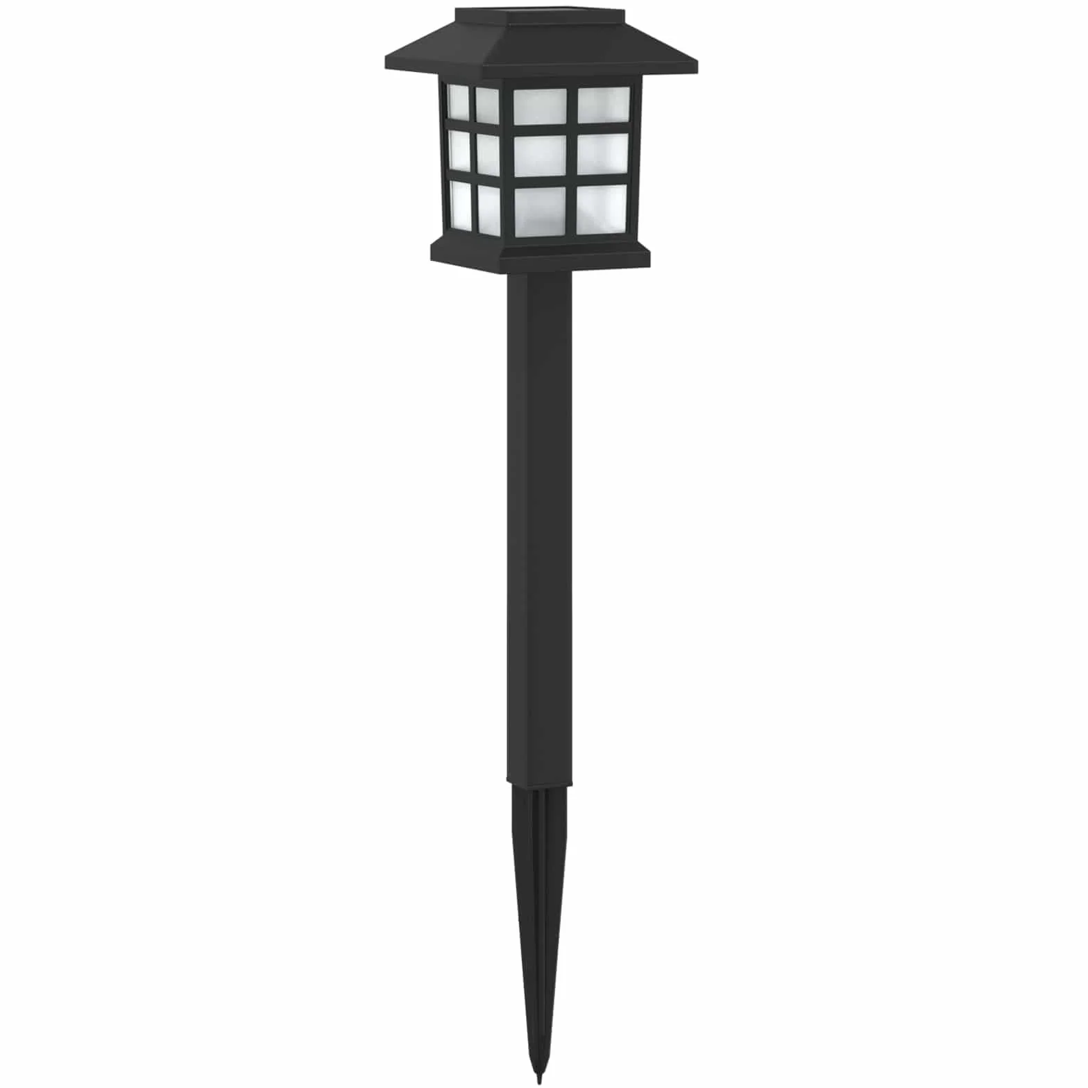 vidaXL Zewnętrzne lampy solarne ze szpikulcem podłogowym 24 szt. 38,5 cm PP, nowoczesne solarne światła z palikiem, odporne na warunki atmosferyczne do oświetlania ogrodu i trawnika